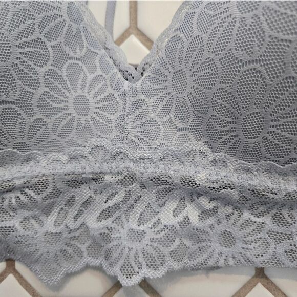 Aerie Floral Lace Longline Wirefree Bralette 32C - Picture 2 of 6